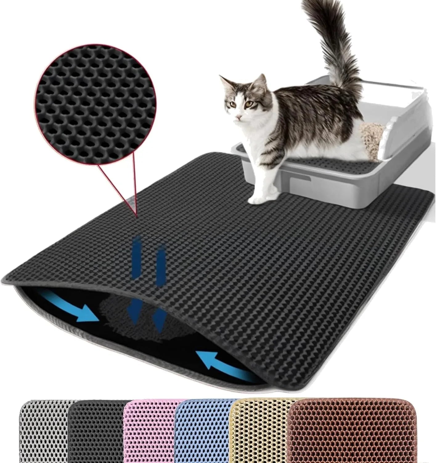 Tapis de Litière pour Chat 🐱  Double Couche Imperméable