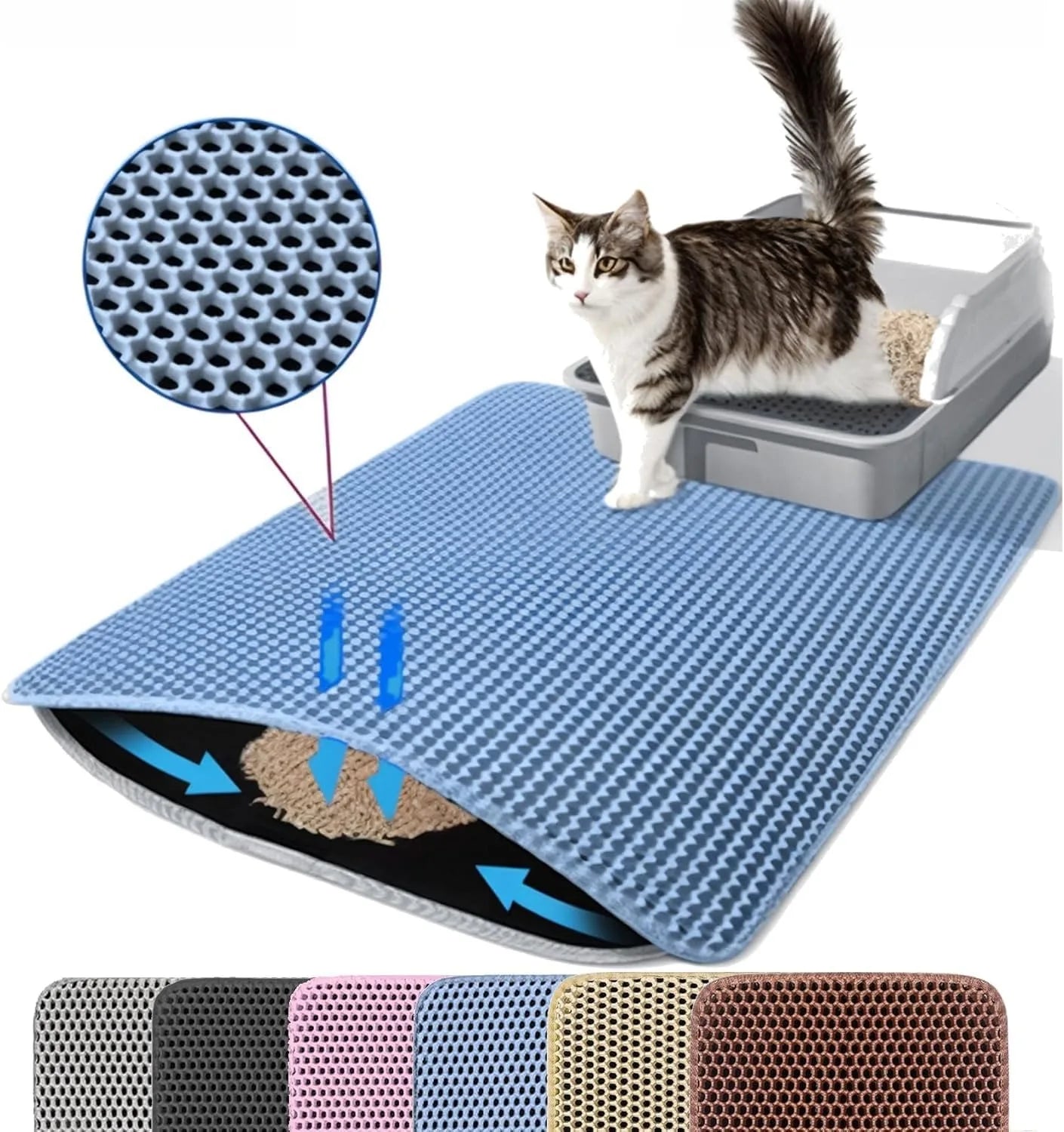 Tapis de Litière pour Chat 🐱  Double Couche Imperméable