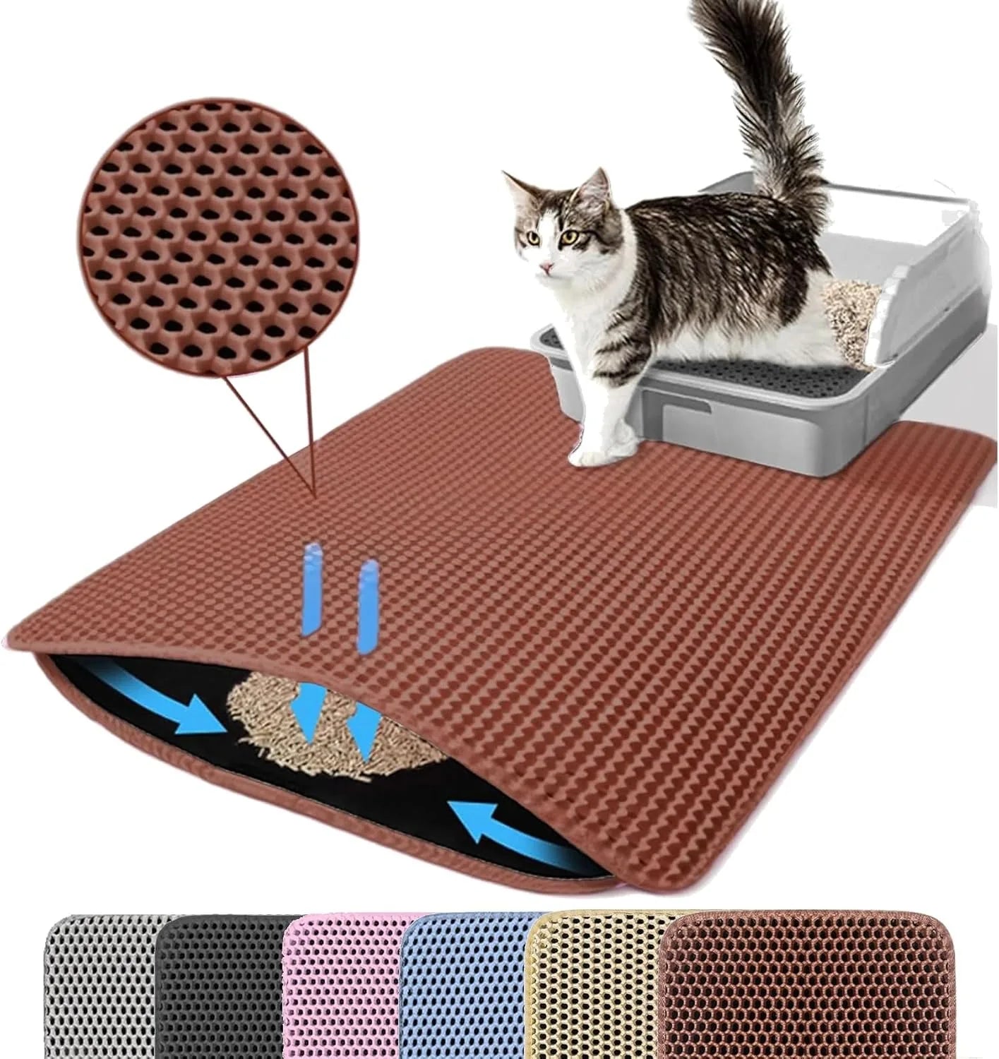 Tapis de Litière pour Chat 🐱  Double Couche Imperméable