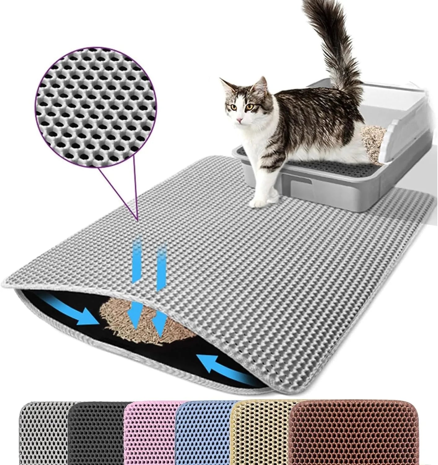 Tapis de Litière pour Chat 🐱  Double Couche Imperméable